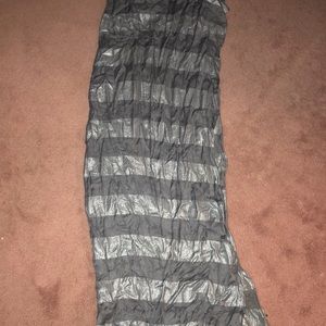 Women’s Large Silver Glitter Striped Scarf